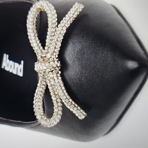 NWT Abound Gorgi Black Flat W Crystal Embellished Bow Size 7 - Picture 3 of 15